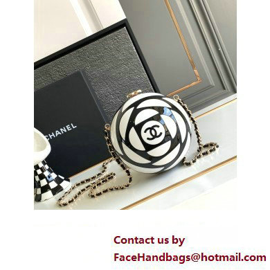 chanel Plexi & Gold-Tone Metal Black & White Sphere Minaudiere AS4505 2023 - Click Image to Close